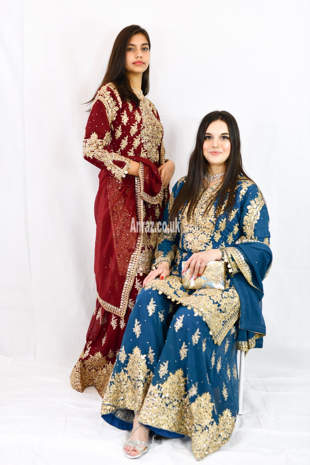 3-piece-sharara-suits-teal-maroon-navy-white
