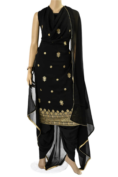 Black Unstitched Embroidered Suit