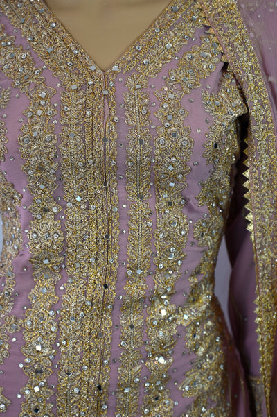 Palazzo Straight cut wide leg Salwar kameez suit | chiffon | light pink