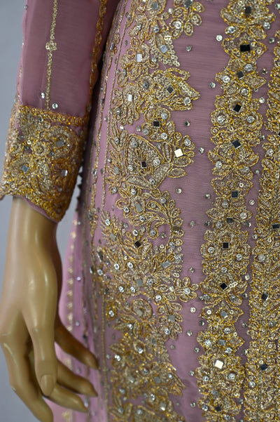 Palazzo Straight cut wide leg Salwar kameez suit | chiffon | light pink