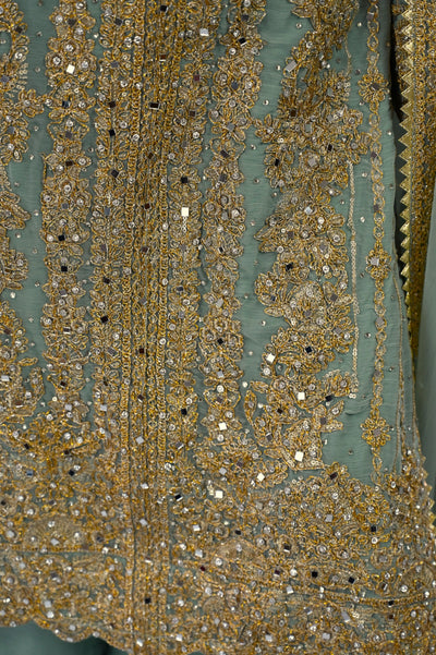 Palazzo Straight cut wide leg Salwar kameez suit | chiffon | light green