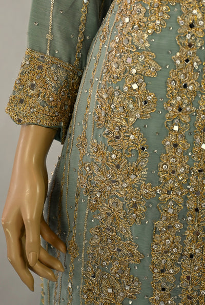 Palazzo Straight cut wide leg Salwar kameez suit | chiffon | light green