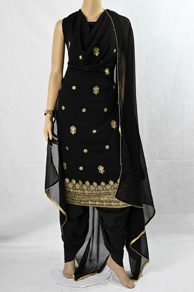 Black Unstitched Embroidered Suit