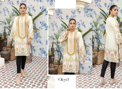 Ready to Wear Kurta Embroidered Casual cream Tops Kaftan style