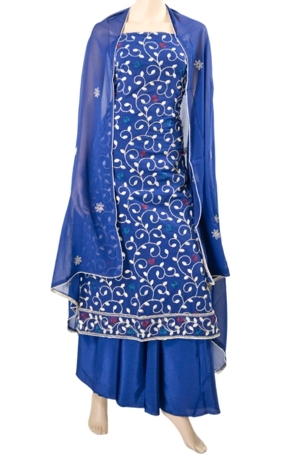 Blue Unstitched Embroidered Suit