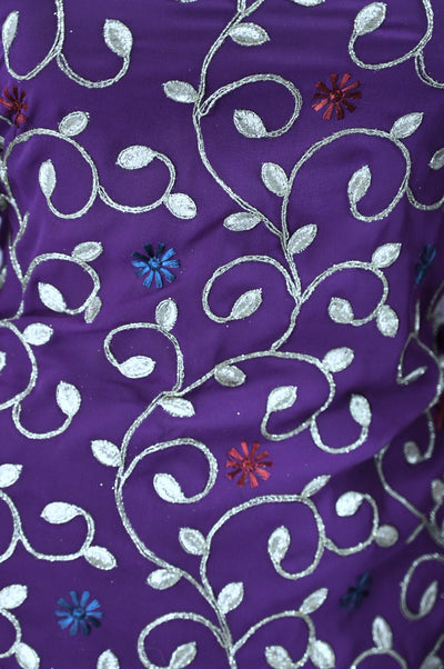 Purple Unstitched Embroidered Suit