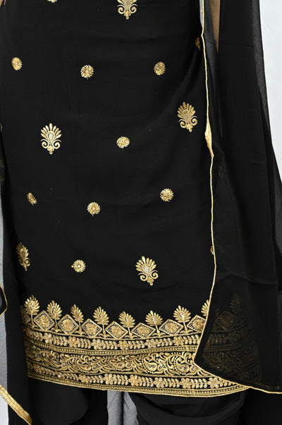 Black Unstitched Embroidered Suit
