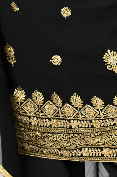 Black Unstitched Embroidered Suit