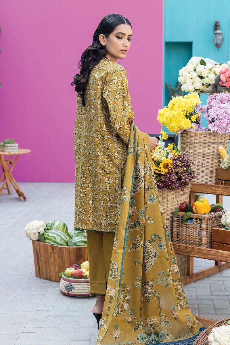 Khaadi-Lawn-suit-in-mustard