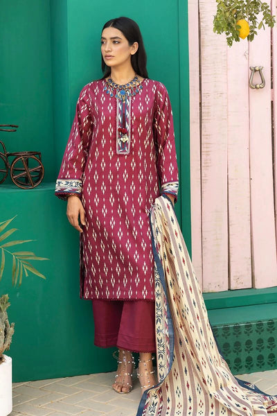 Khaadi-Lawn-suit-in-deep-pink