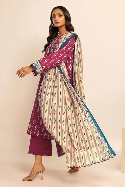 Khaadi-Lawn-suit-in-deep-pink
