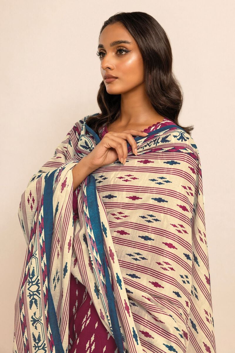 Khaadi-Lawn-suit-in-deep-pink