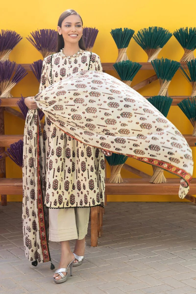 Khaadi-Lawn-suit-in-cream