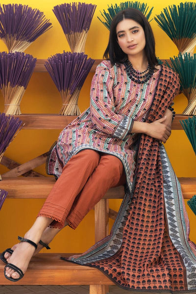 Khaadi-Lawn-suit-in-rust