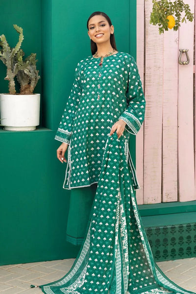 Khaadi-Lawn-suit-in-deep-green