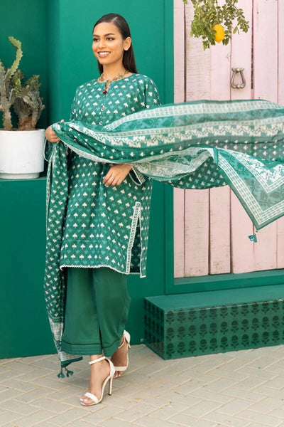 Khaadi-Lawn-suit-in-deep-green