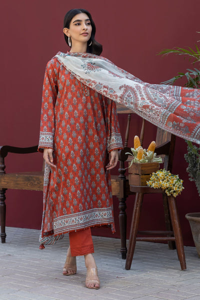 Khaadi-printed-lawn-suit-rust-2024-collection