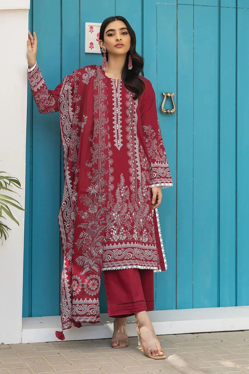 Khaadi-Lawn-suit-in-red