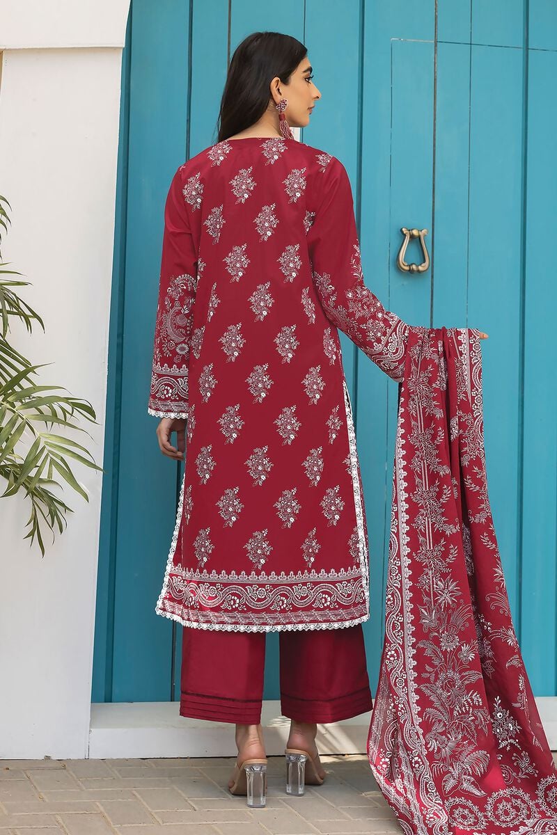 Khaadi-Lawn-suit-in-red