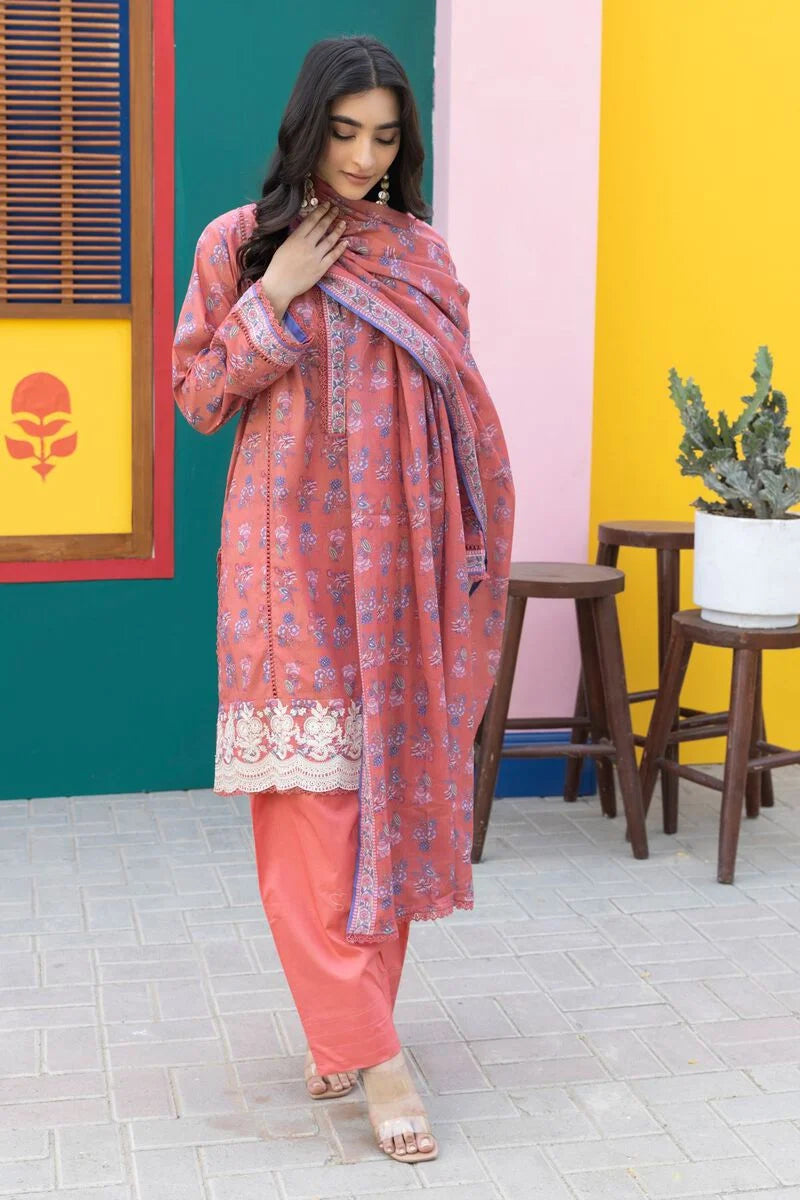 Khaadi-Lawn-suit-in-coral