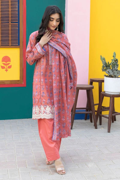 Khaadi-Lawn-suit-in-coral
