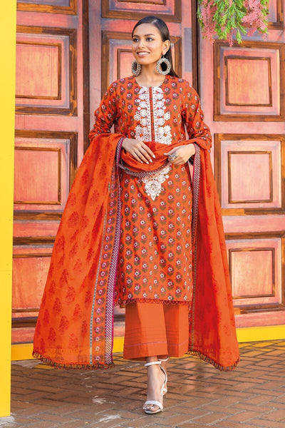 Khaadi-Lawn-suit-in-orange