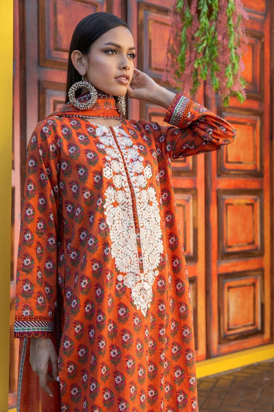 Khaadi-Lawn-suit-in-orange