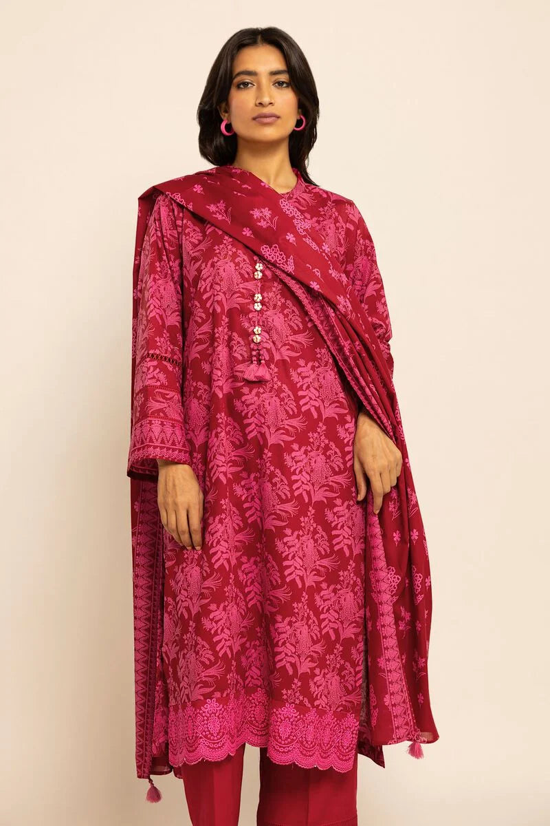 Khaadi-Lawn-suit-in-red