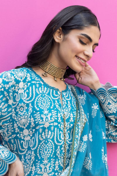Khaadi-Lawn-suit-in-teal