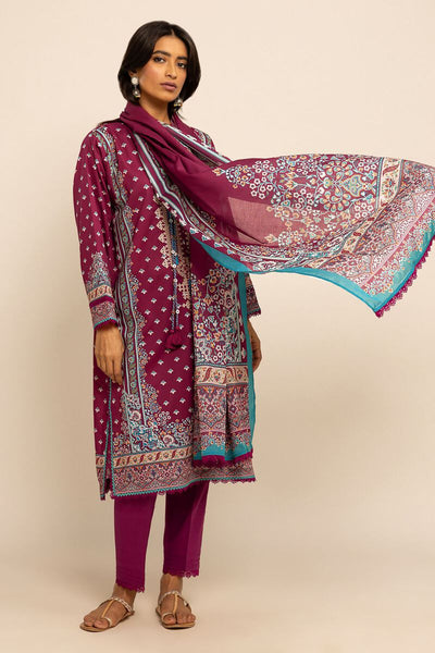 Khaadi-Lawn-suit-in-deep-pink