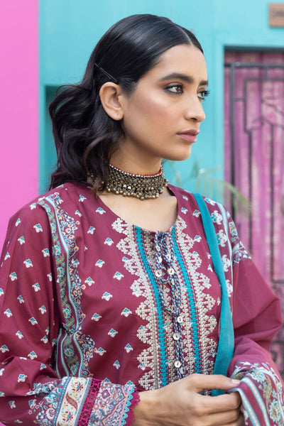Khaadi-Lawn-suit-in-deep-pink