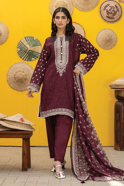 Khaadi-Lawn-suit-in-maroon