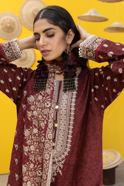 Khaadi-Lawn-suit-in-maroon