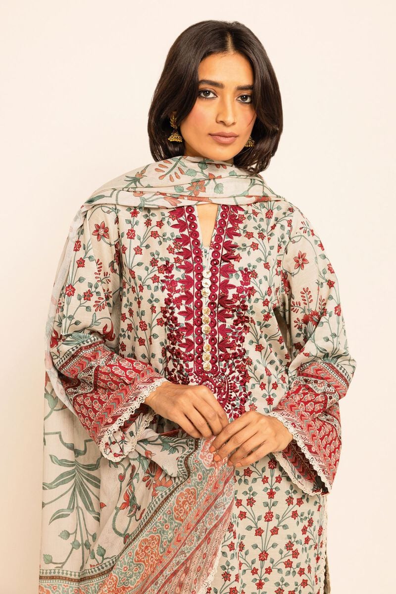Khaadi-Lawn-suit-in-cream