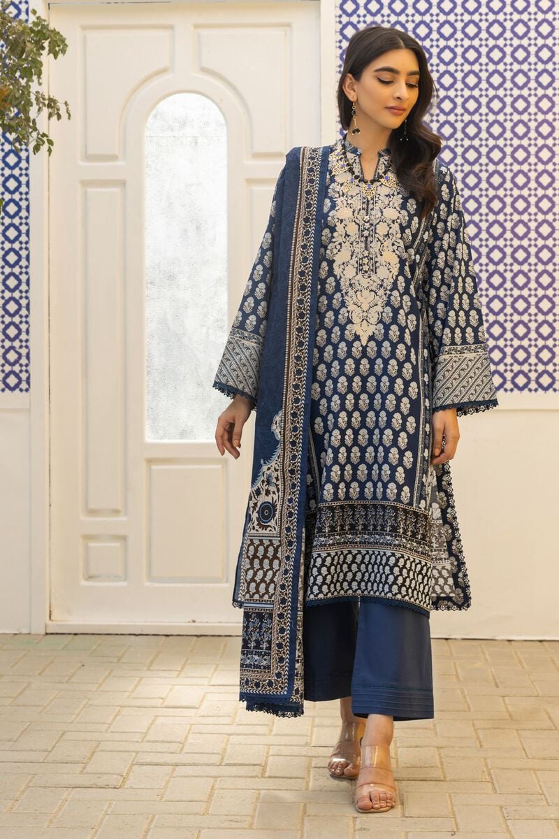 Khaadi-Lawn-suit-in-navy
