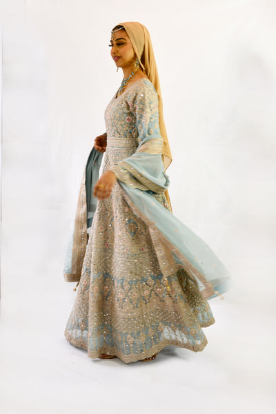 Dusky-blue-long-maxi-Anarkali-dress-side