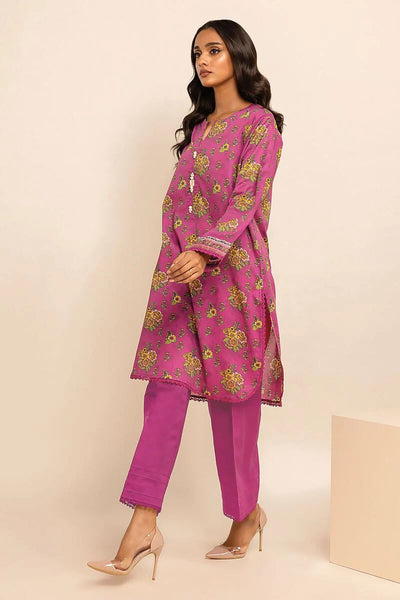 Khaadi original Lawn | Printed 2 Piece unstitched suit | Top Bottoms | Pink
