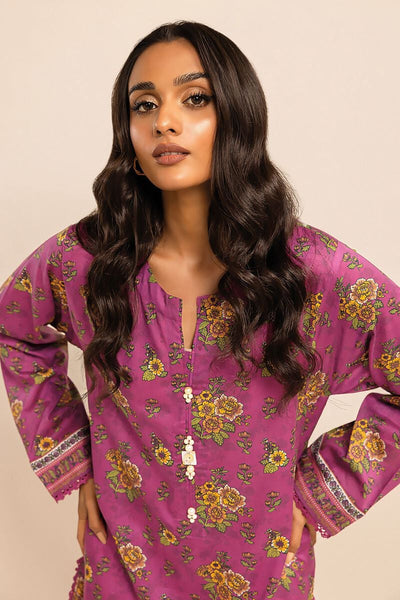 Khaadi original Lawn | Printed 2 Piece unstitched suit | Top Bottoms | Pink