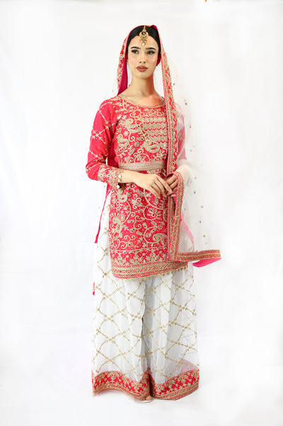 pink-sharara-mehendi-suit-gold-paisley-pattern-embroidery