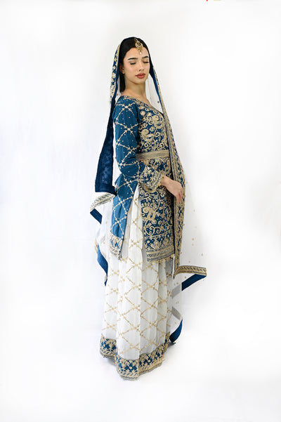 teal-blue-sharara-suit-with-gold-paisley-pattern-embroidery