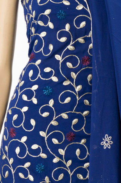 Blue Unstitched Embroidered Suit