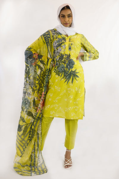 Designer-Casual-wear-Readymade-yellow-Salwar-Kameez