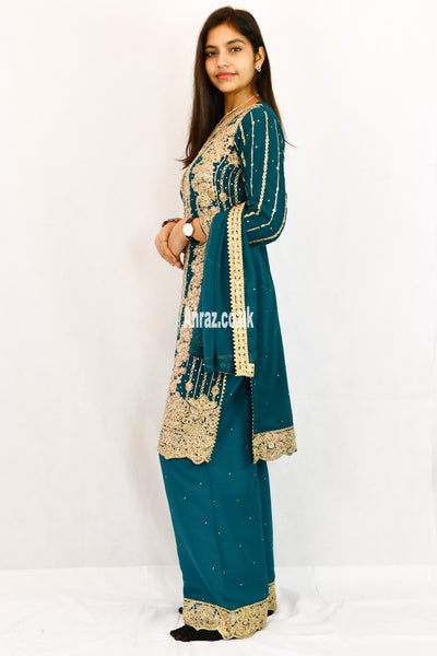kameez-with-trousers-teal-side-view